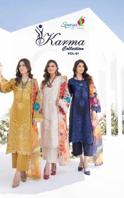 KARMA VOL 1 BY SANIYA TRENDZ DESIGNER COTTON SALWAR SUIT WHOLESALER IN INDIA
